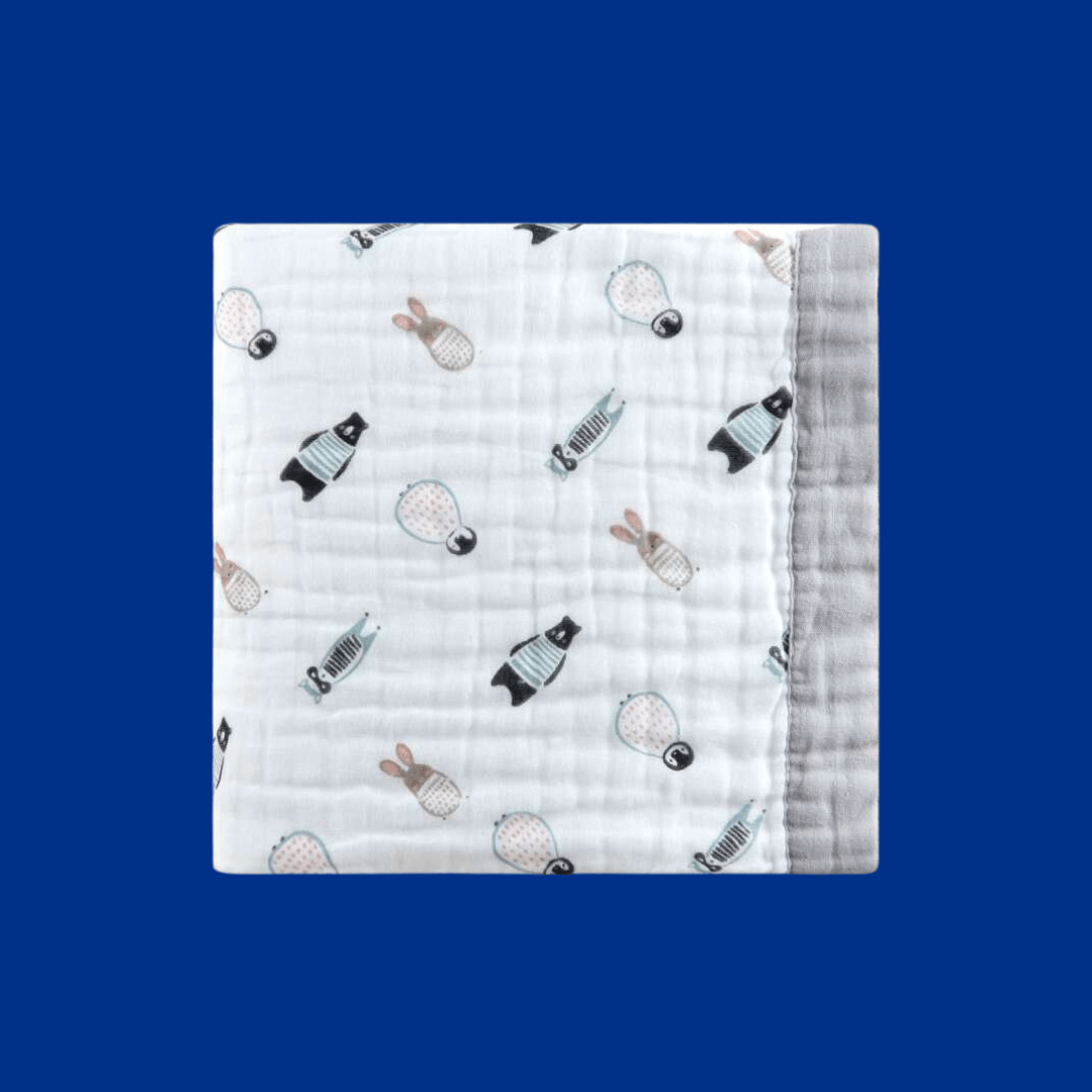 Muslin Cotton Baby Blanket featuring Polar Animals