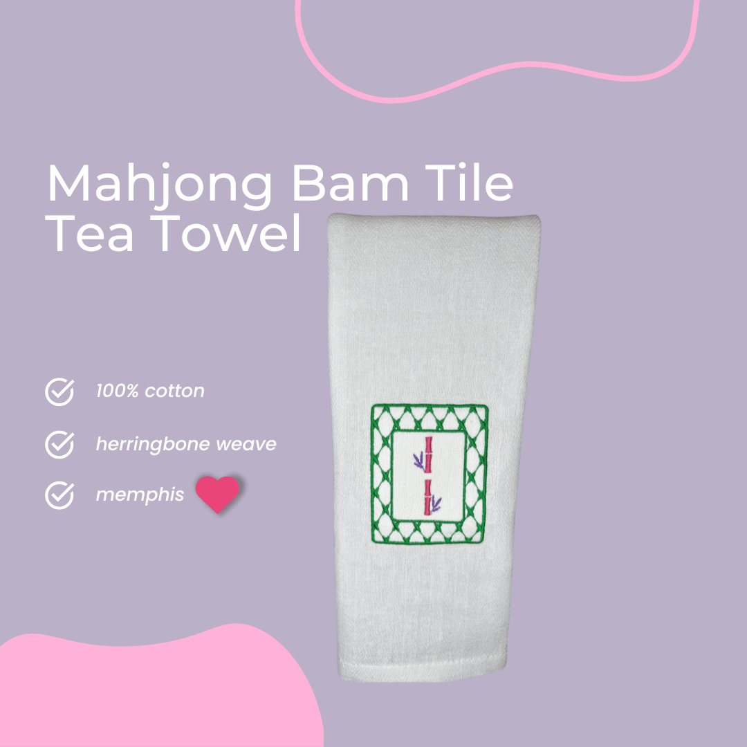 Mahjong Bam Tile Tea Towel