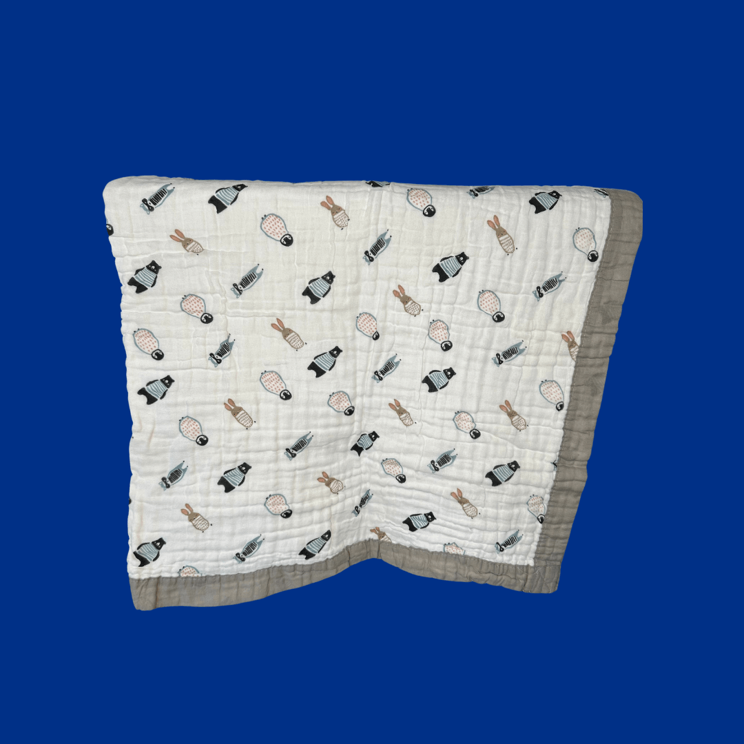 Muslin Cotton Baby Blanket featuring Polar Animals