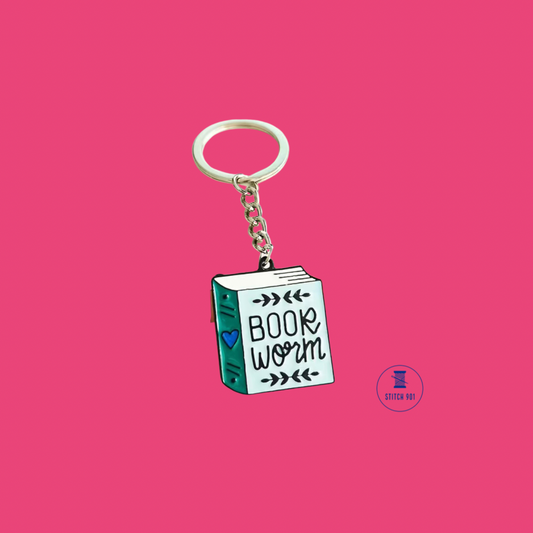 Bookworm Bliss Enamel Keyring