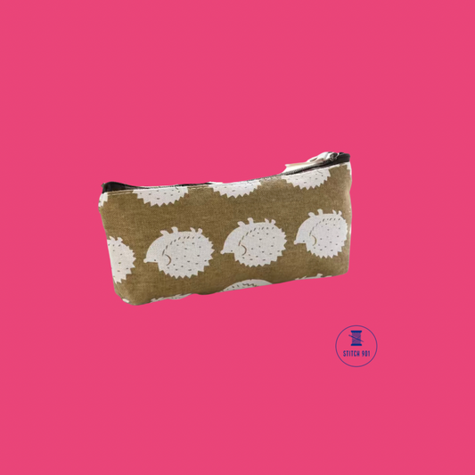 Hedgehog Print Zipper Pouch