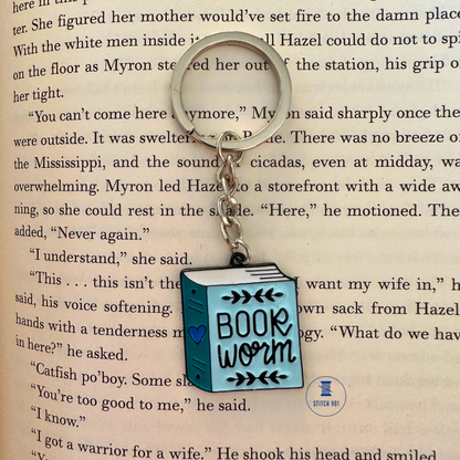 Bookworm Bliss Enamel Keyring