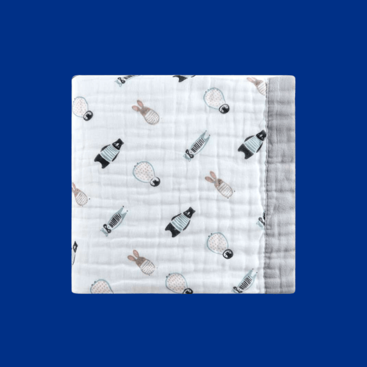 Muslin Cotton Baby Blanket featuring Polar Animals