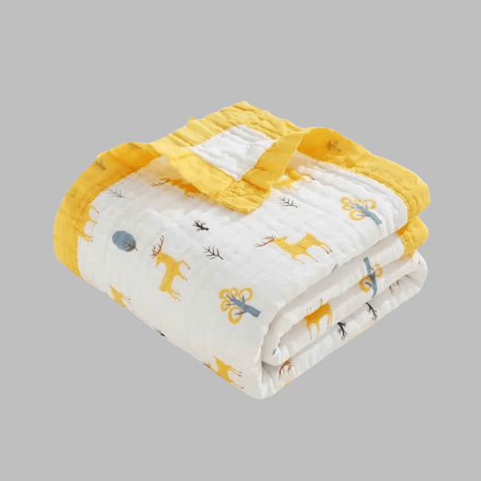 Muslin Cotton Baby Blanket – Cheery Deer