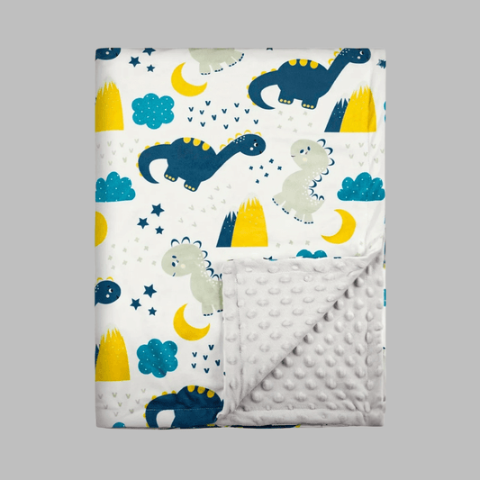 Premium Minky Dot Blanket featuring an adorable Dinosaur print
