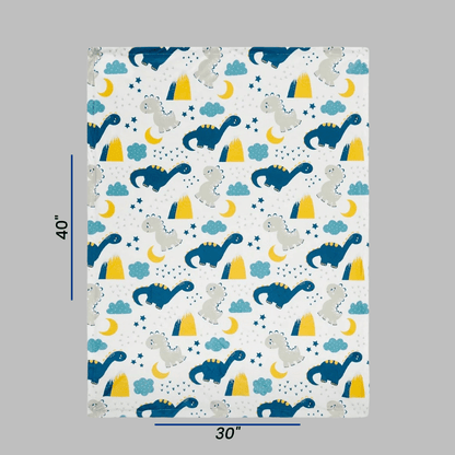 Premium Minky Dot Blanket featuring an adorable Dinosaur print