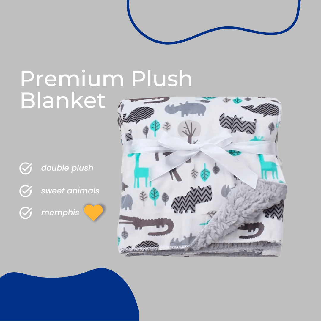 Double Layer Plush Blanket featuring the Sweetest Animals print