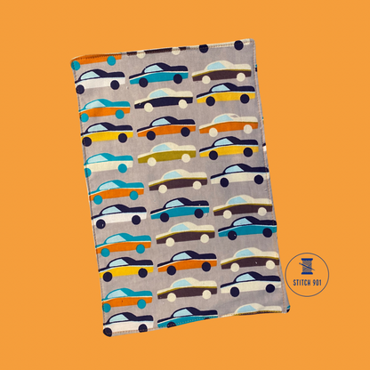 Retro Cars Print Burp Cloth