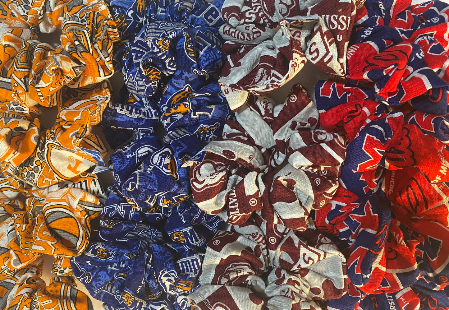 College Colors Collection University printed scrunchies